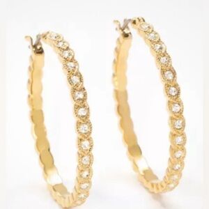 Touchstone Crystal by Swarovski LENA earrings gold with sparkling white crystals